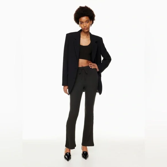 Aritzia The Group by Babaton Time Pant - Black high-waisted kick-flare pants - Picture 7 of 9